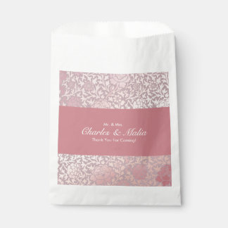 Vintage Pastel Pink Silver Floral Favour Bag