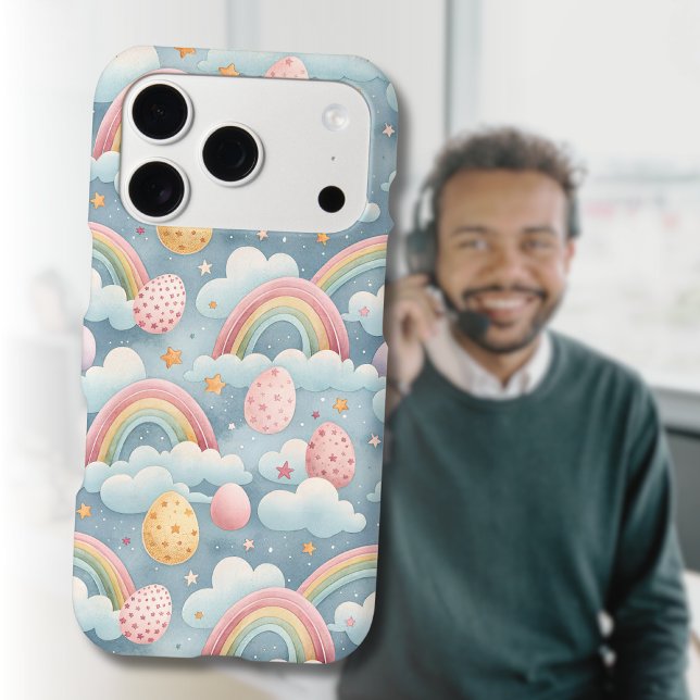 Vintage Pastel Rainbow Easter Eggs with Clouds (Creator Uploaded)