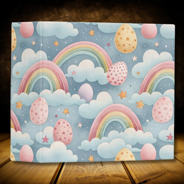Vintage Pastel Rainbow Easter Eggs with Clouds Binder (Creator Uploaded)