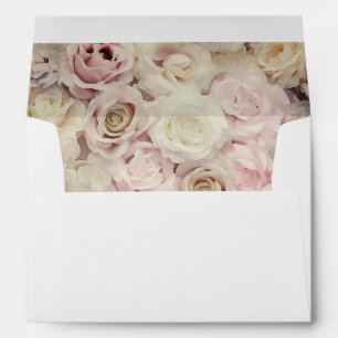 Vintage Pastel Roses Lined Envelope