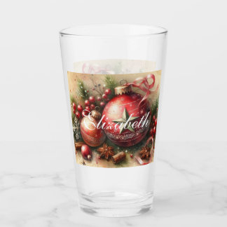 Vintage Pastel Watercolor Christmas Ornaments Glass