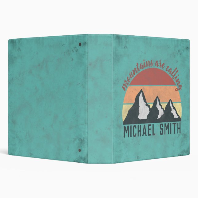 Vintage pastels mountains are calling monogram binder (Background)