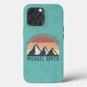Vintage pastels mountains are calling monogram iPhone 13 pro case