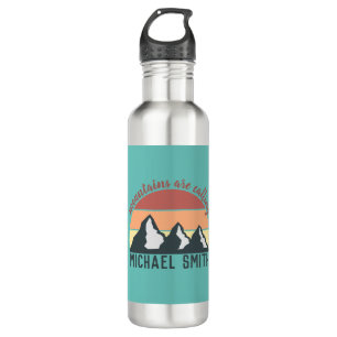 Vintage pastels mountains are calling monogram sky 710 ml water bottle