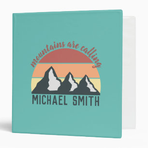 Vintage pastels mountains are calling monogram sky binder