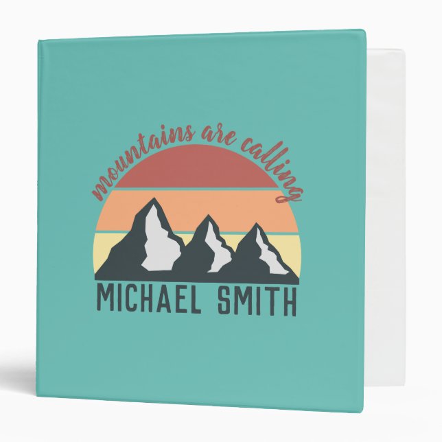 Vintage pastels mountains are calling monogram sky binder (Front/Inside)