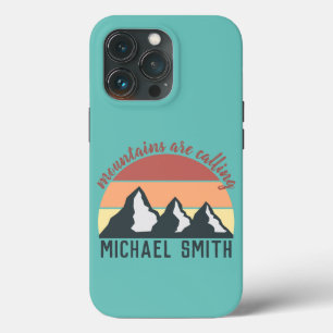 Vintage pastels mountains are calling monogram sky iPhone 13 pro case