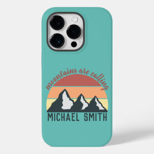 Vintage pastels mountains are calling monogram sky Case-Mate iPhone 14 pro case