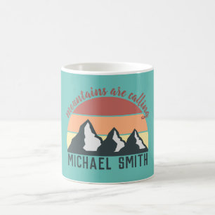 Vintage pastels mountains are calling monogram sky coffee mug