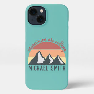 Vintage pastels mountains are calling monogram sky iPhone 13 case