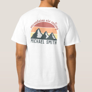 Vintage pastels mountains are calling monogram sky T-Shirt
