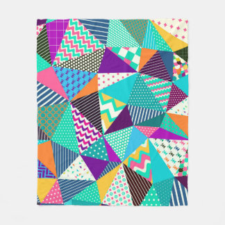 Vintage Patchwork Decorative Pattern Design Fleece Blanket
