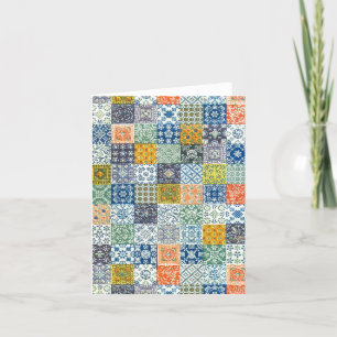 Vintage Patchwork Fabric Note Card
