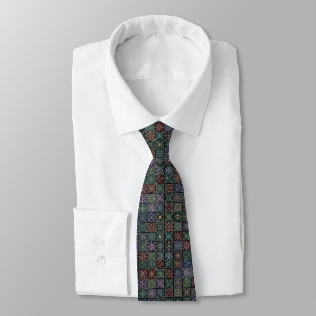 Vintage Patchwork Mosaic  Tie (Tied)