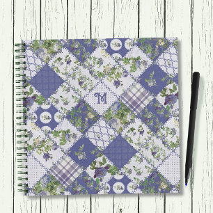 Vintage Patchwork Quilt Monogram Notebook