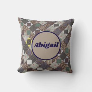 Vintage Patchwork Quilt Old Fashion Country Feel Throw Pillow