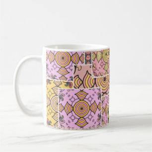 Vintage patchwork quilt pattern. Vintage decorativ Coffee Mug