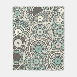 Vintage patchwork quilt pattern. Vintage decorativ Fleece Blanket