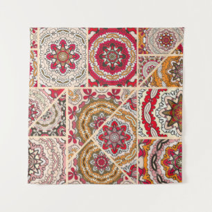 Vintage patchwork quilt pattern. Vintage decorativ Tapestry