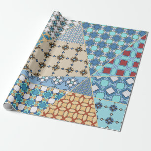 Vintage patchwork quilt pattern. Vintage decorativ Wrapping Paper