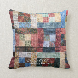 Vintage Patchwork Quilt Throw Pillow