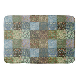 Vintage Patchwork Quilt William Morris Pattern Bath Mat