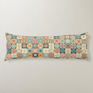 Vintage, patchwork quilted look body pillow