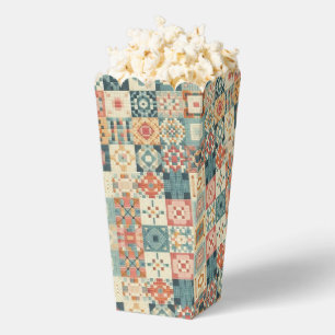 Vintage, patchwork quilted look favor box