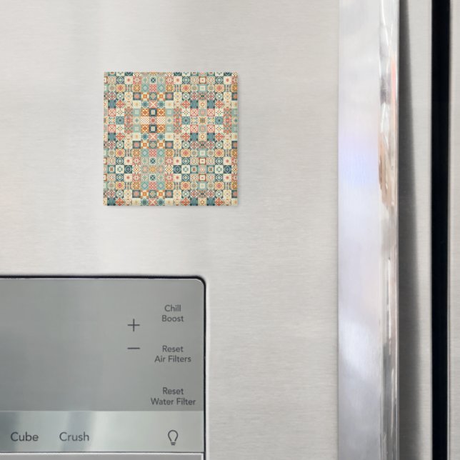 Vintage, patchwork quilted look magnet (In Situ (Fridge))