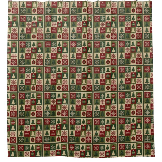 Vintage, patchwork quilted look rustic Christmas (Front)