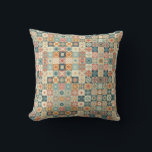 Vintage, patchwork quilted look throw pillow<br><div class="desc">add your own text</div>