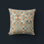 Vintage, patchwork quilted look throw pillow<br><div class="desc">add your own text</div>