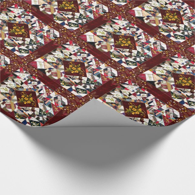 Vintage Patchwork Quit Floral Wrapping Paper (Corner)