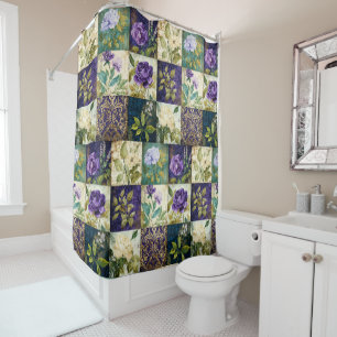 Vintage Patchwork Style Shower Curtain