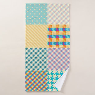 Vintage Patchwork: Textile Seamless Background Bath Towel