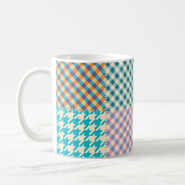 Vintage Patchwork: Textile Seamless Background Coffee Mug (Left)