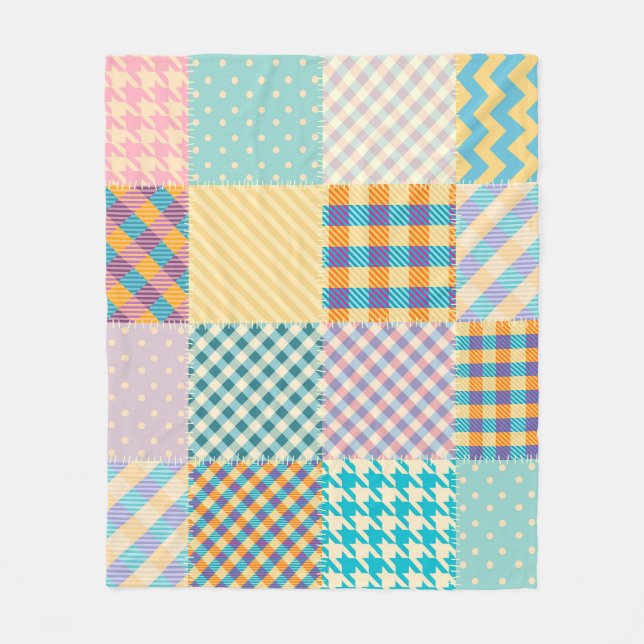 Vintage Patchwork: Textile Seamless Background Fleece Blanket (Front)