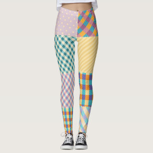 Vintage Patchwork: Textile Seamless Background Leggings