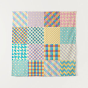 Vintage Patchwork: Textile Seamless Background Tapestry