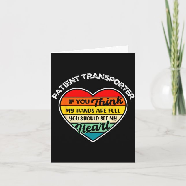 Vintage Patient Transrter Appreciation Thank You  Card (Front)