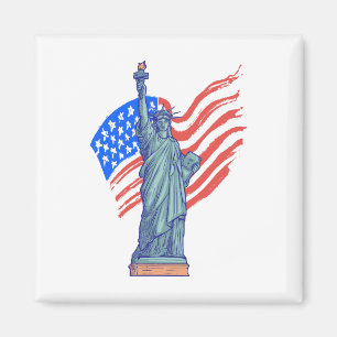 Vintage Patriotic 4th of July Design Magnet