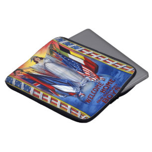 Vintage Patriotic America, Peace Justice Liberty Laptop Sleeve