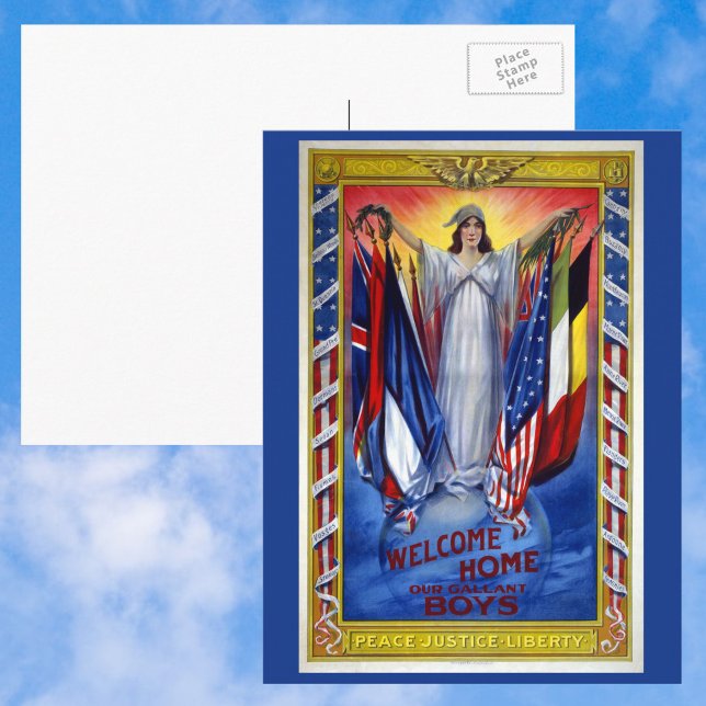 Vintage Patriotic America, Peace Justice Liberty Postcard (Creator Uploaded)