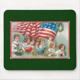 Vintage Patriotic American Children Mouse Pad