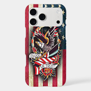 Vintage Patriotic American Flag Bald Eagle Tattoo