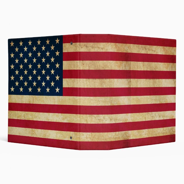 Vintage Patriotic American Flag Binder (Background)