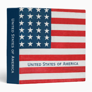 Vintage Patriotic American Flag, Fourth of July Binder