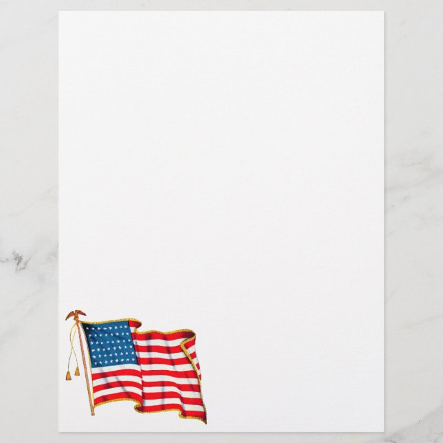 Vintage Patriotic American Flag, Fourth of July Flyer (Front)