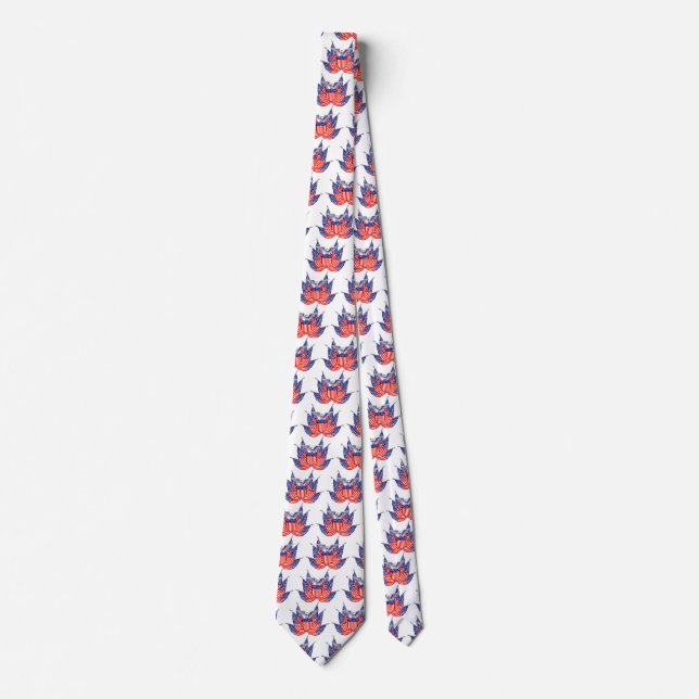 Vintage Patriotic American Flag, Fourth of July Tie (Front)