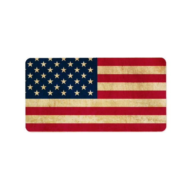 Vintage Patriotic American Flag Label (Front)